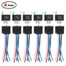 6 Pack 5 Pin Fuse Relay Switch Harness Set SPDT Automotive Electrical Relays Kit