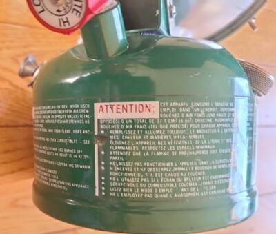 Coleman Easi-Lite Model 519 Radiant Heater 1/82 January 1981 Green