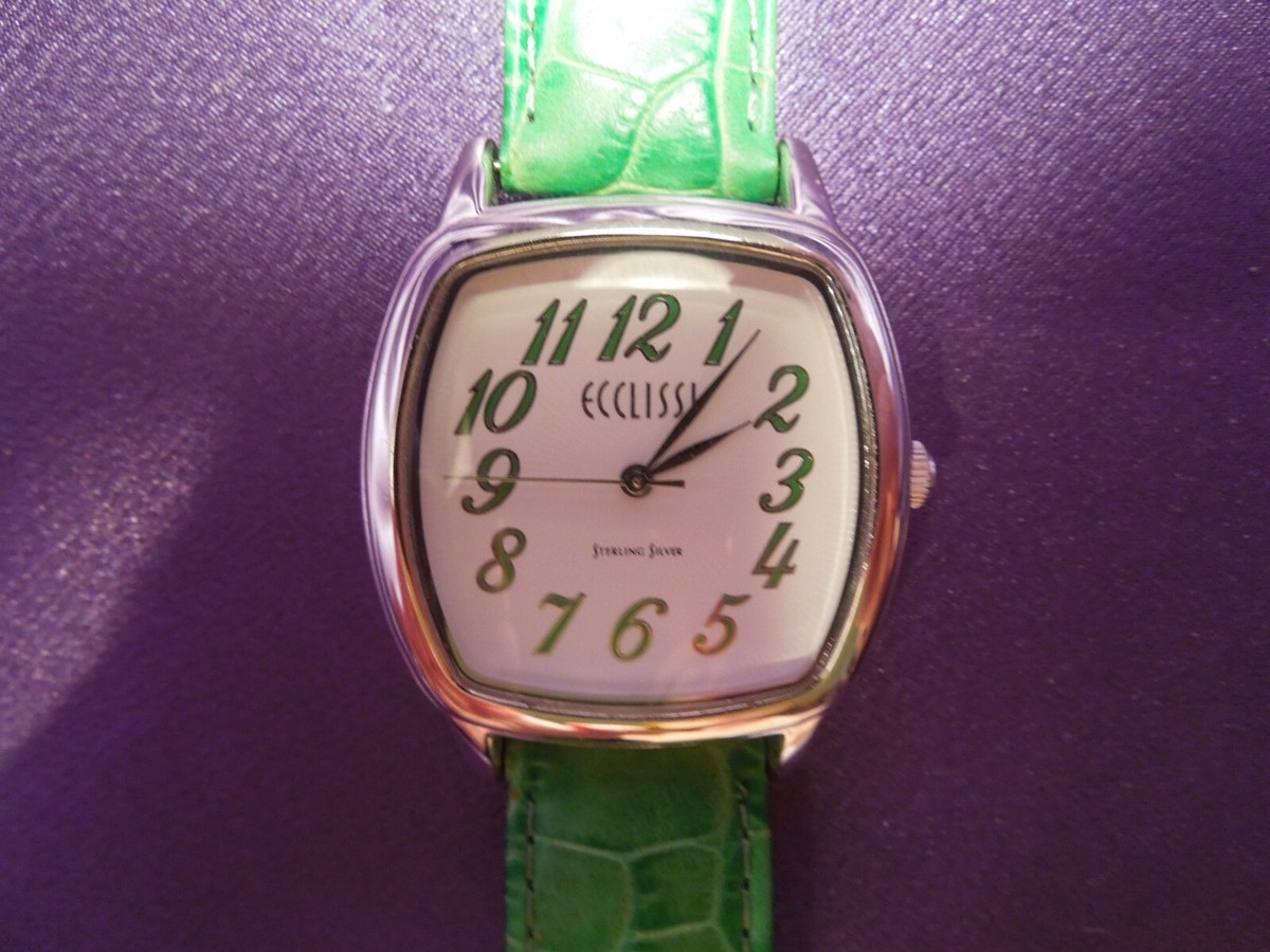 Ecclissi Sterling Silver Lime Green Alligator Crocodile  display picture 2