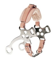 Hackamore con aste in ferro con nasalina in cuoio e montone sintetico Amahorse