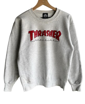 Vtg thrasher skate sweatshirt gray size S