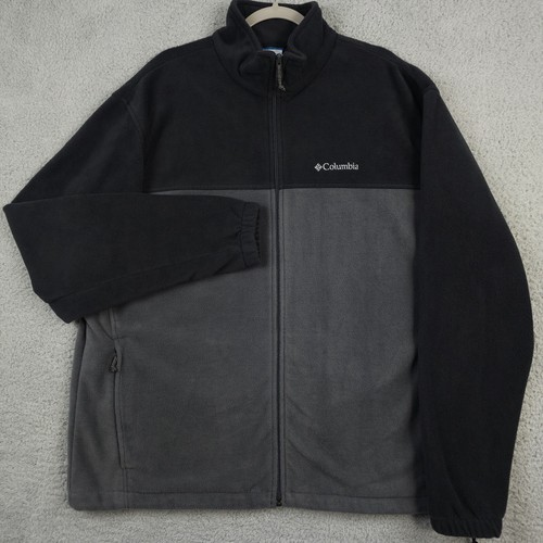 Columbia Jacket Mens XXL Black Gray Steens Mountain 2.0 Fleece Full Zip Hiking