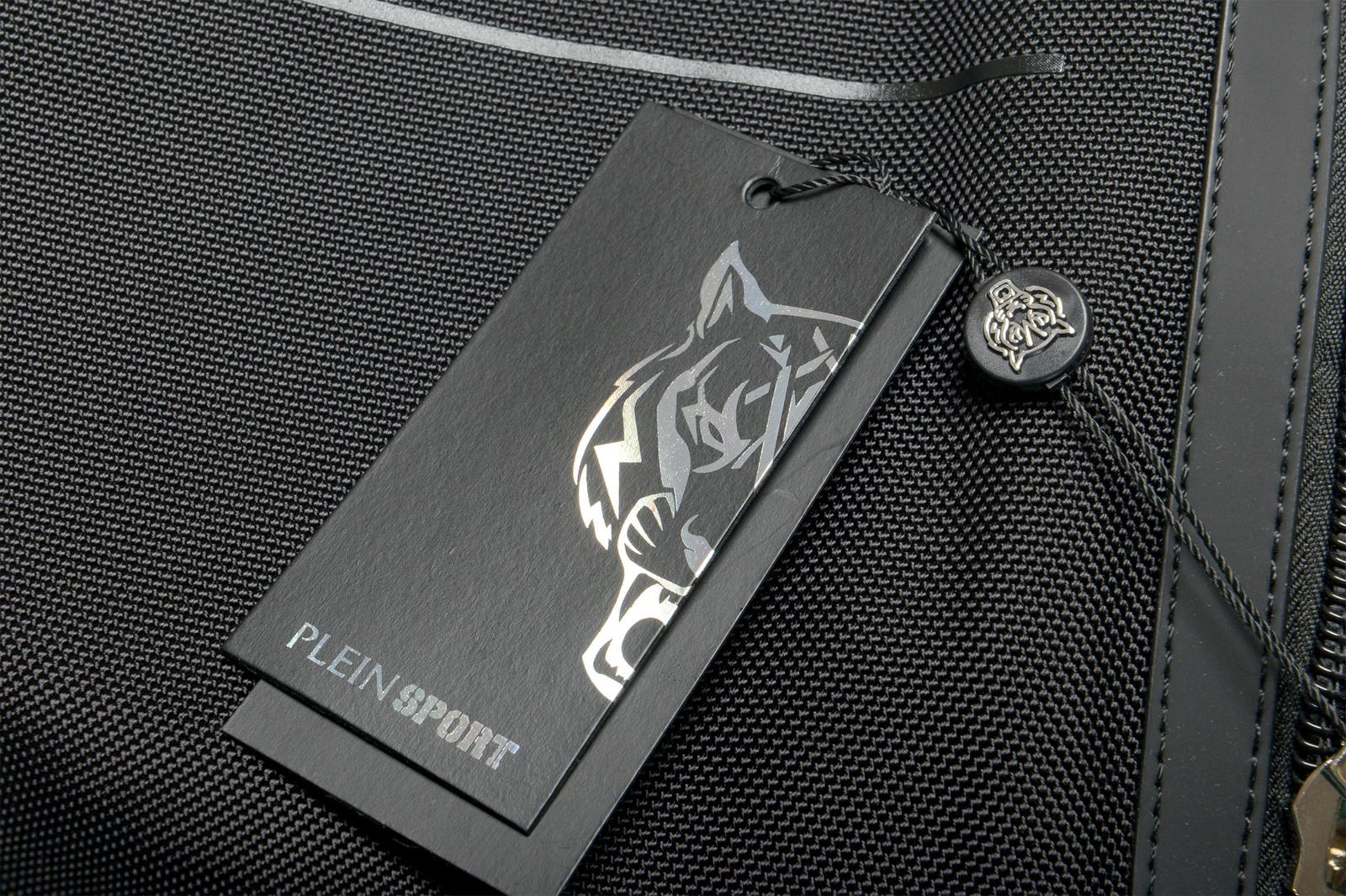 Plein Sport Unisex Black Logo Print Large Backpack Bag