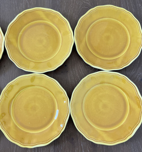 Juego de 8 - LE REGALOS Antiqua Provence Melamina Almuerzo Platos Amarillos - Imagen 6 de 7