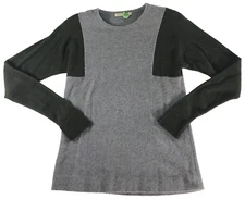 Balenciaga Paris Womens Sweater Size M Gray Colorblock Pullover Shoulder Pads