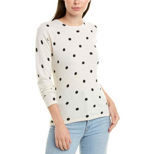 Hannah rose cashmere polka dot crew 