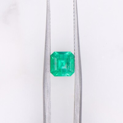 10 Ct Natural Green Colombian Emerald GIE Certified Asscher Cut Loose Gemstone
