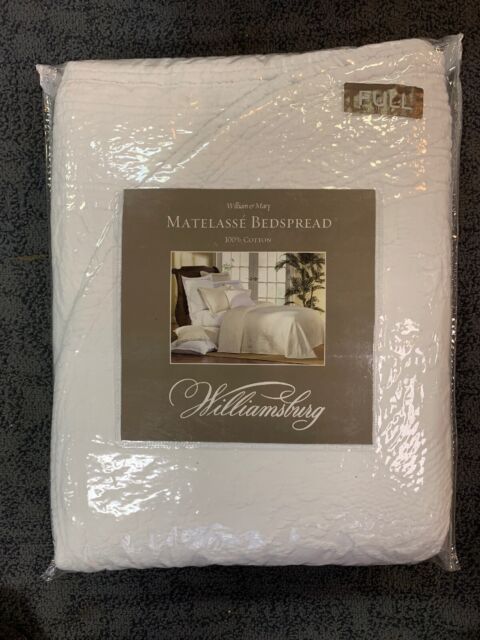 Williamsburg William And Mary Matelasse Queen Bedspread White For