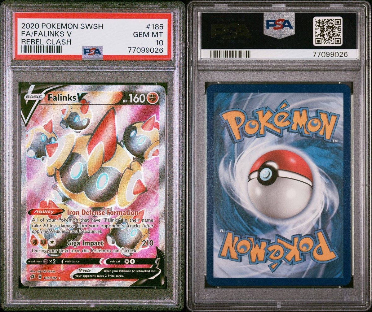 PSA 10 GEM MINT Falinks V 185/192 Rebel Clash Full Art Ultra