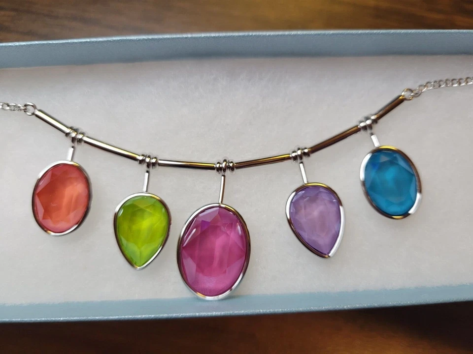 Collar Piedra de Toque Cristal Swarovski Good Times Rosa Púrpura Azul Verde Coral Foto 3 de 4