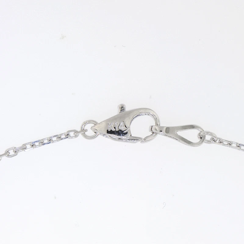 Collar 2 TCW 10 estaciones diamantes por yarda 100 % puro oro macizo de 14 k E VVS1 Foto 3 de 4