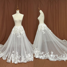 Detachable Tulle Train White Ivory Tiered Removable Train For Wedding Dresses