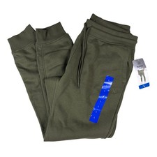 Hurley Pants Boys Large Green Fleece Joggers Sweatpants Drawstring Pockets New