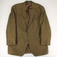 CHAPS RALPH LAUREN Vtg 90s Plaid Soft Tweed BLAZER COAT SUIT JACKET Men's 46R