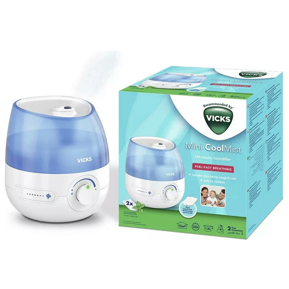 Vicks Humidifier Ultrasonic Mini Cool Mist VUL525E1 Electric With Timer 1.8 L - Image 2 of 4