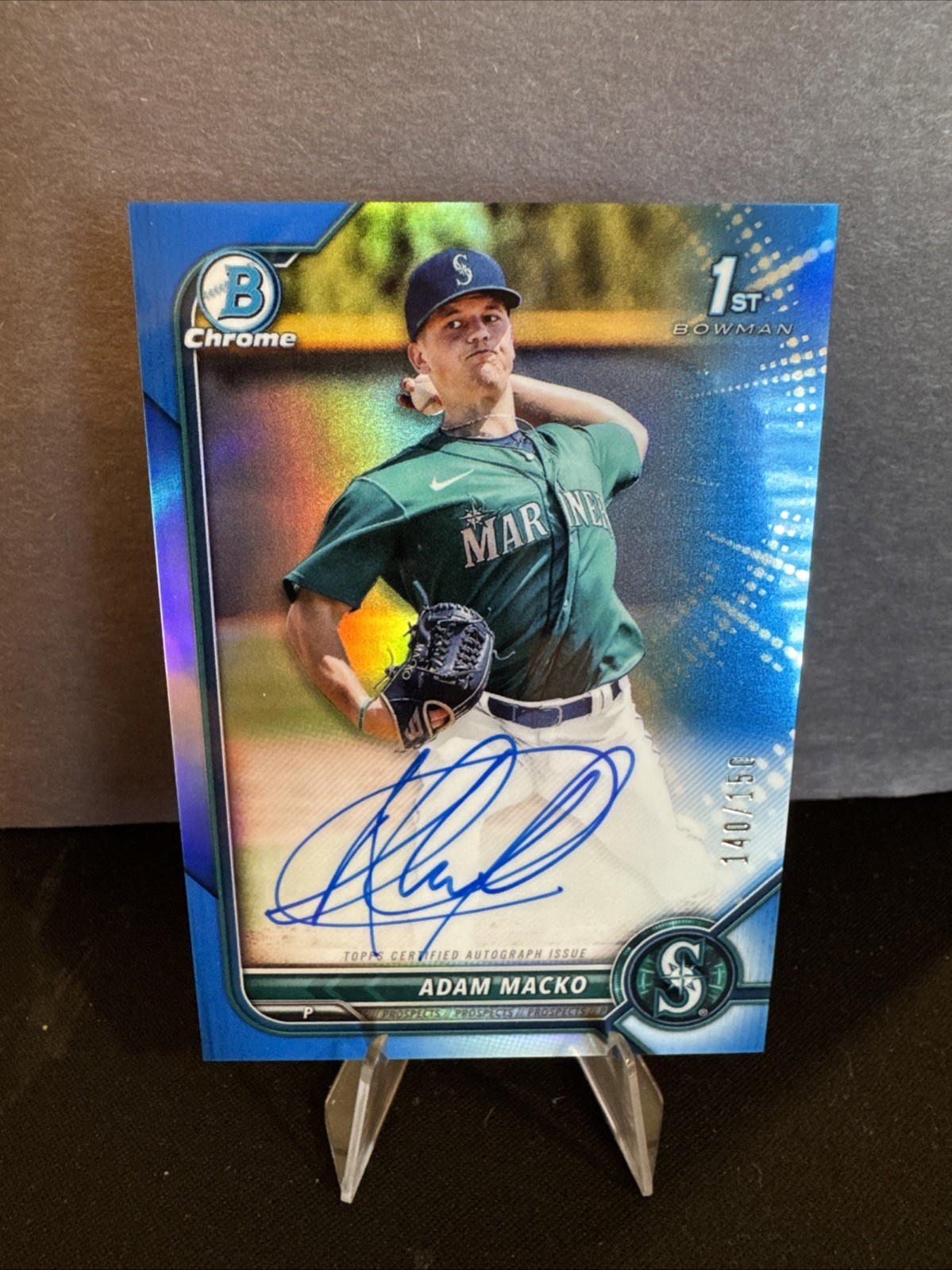 2022 Bowman Chrome-Adam Macko CPA-AM-Blue Auto #140/150