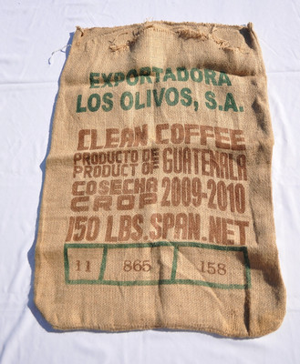 Coffee Bean Empty Burlap Bag from Guatemala 39'' x 27''