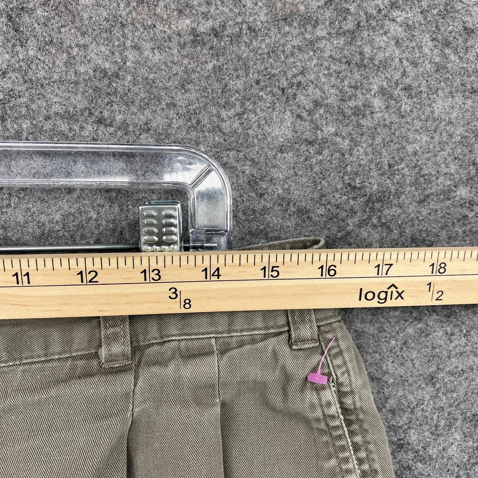 Pantalones Cortos Jocassee Para Hombres 34 Caqui Plisado Chino Sarga Algodón Hecho en EE. UU. Informales Foto 4 de 4