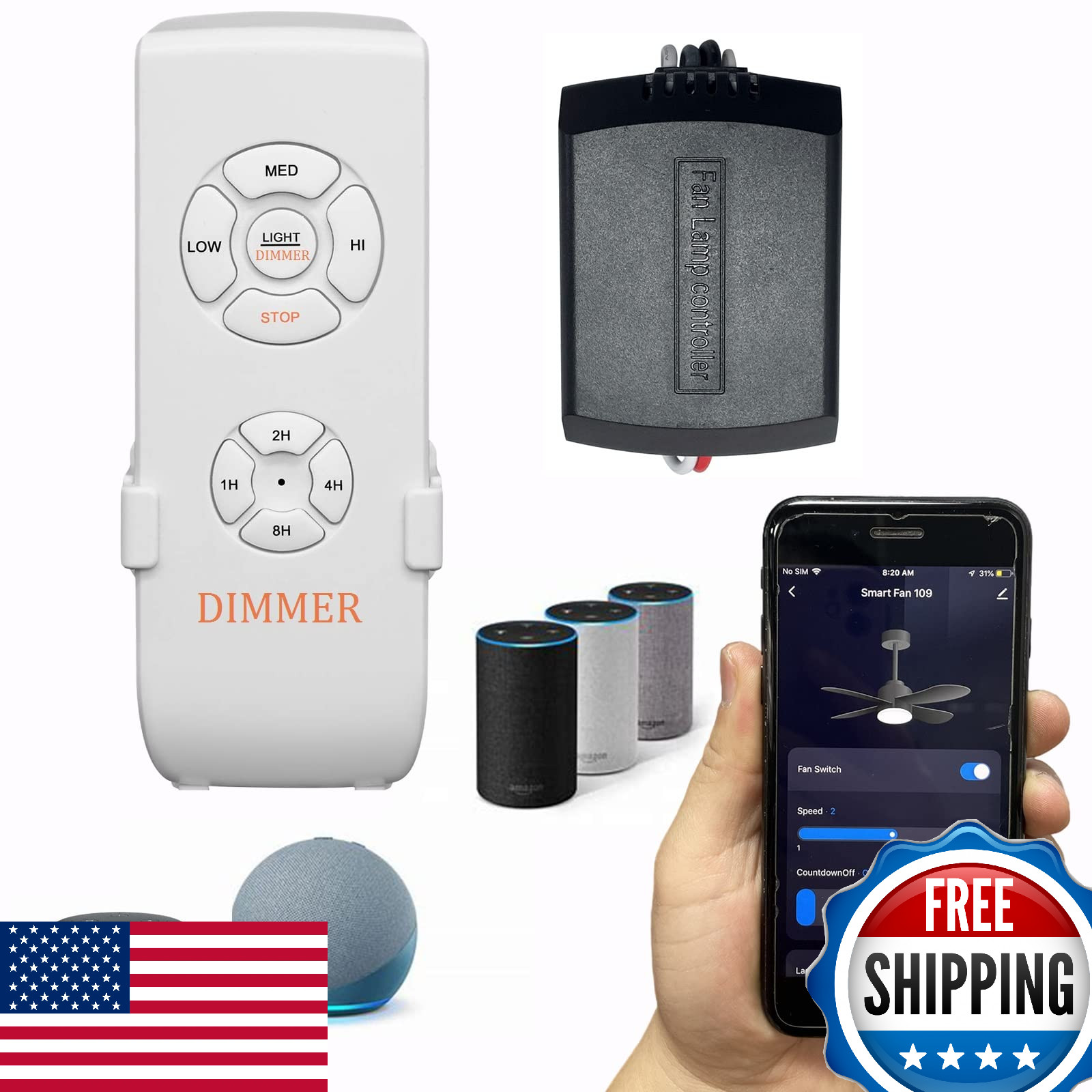 Control Kit For Alexa, Google, Dimmable