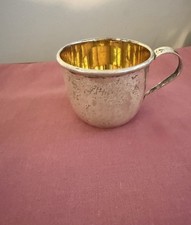 Vintage Web Sterling Silver, Gold Tone Lined Baby Cup
