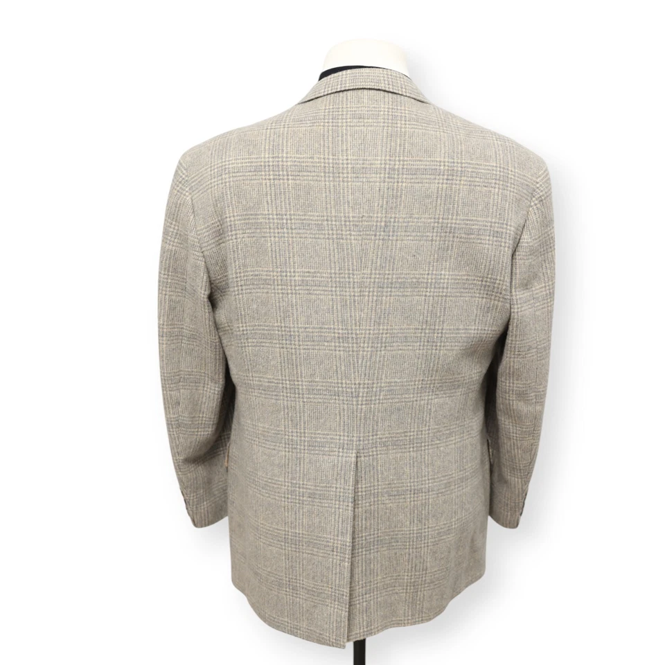 BILL BLASS DE COLECCIÓN Hombre Gris Claro Beige 100% CAMEL Abrigo Deportivo Chaqueta Blazer 42 S Foto 4 de 4