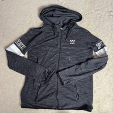 Pink Victoria's Secret Medium Full Zip Hoodie Jacket Black