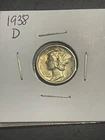 1938D Mercury Dime XF X2742