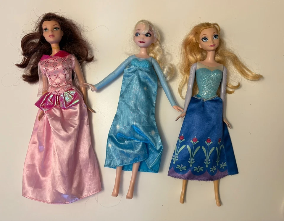 Lote de 6 muñecas Barbie Disney Princesa Campanilla, Bella, Elsa, Ariel 11" Foto 4 de 4