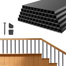 Uimoso 125 Pack 26in Aluminum Deck Balusters 3/4in Square Black Deck Spindles
