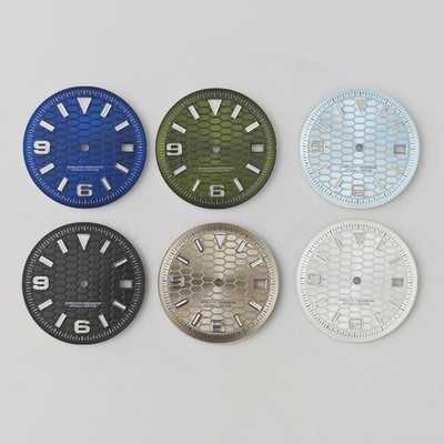 31mm/28.5mm Watch Dial Ice Blue Lume for NH35 NH36 Movement Watch Accessories