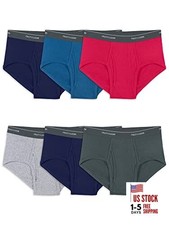 Men's Tag-Free Cotton Briefs XX-Large Classic 6 Pack - Assorted Colors