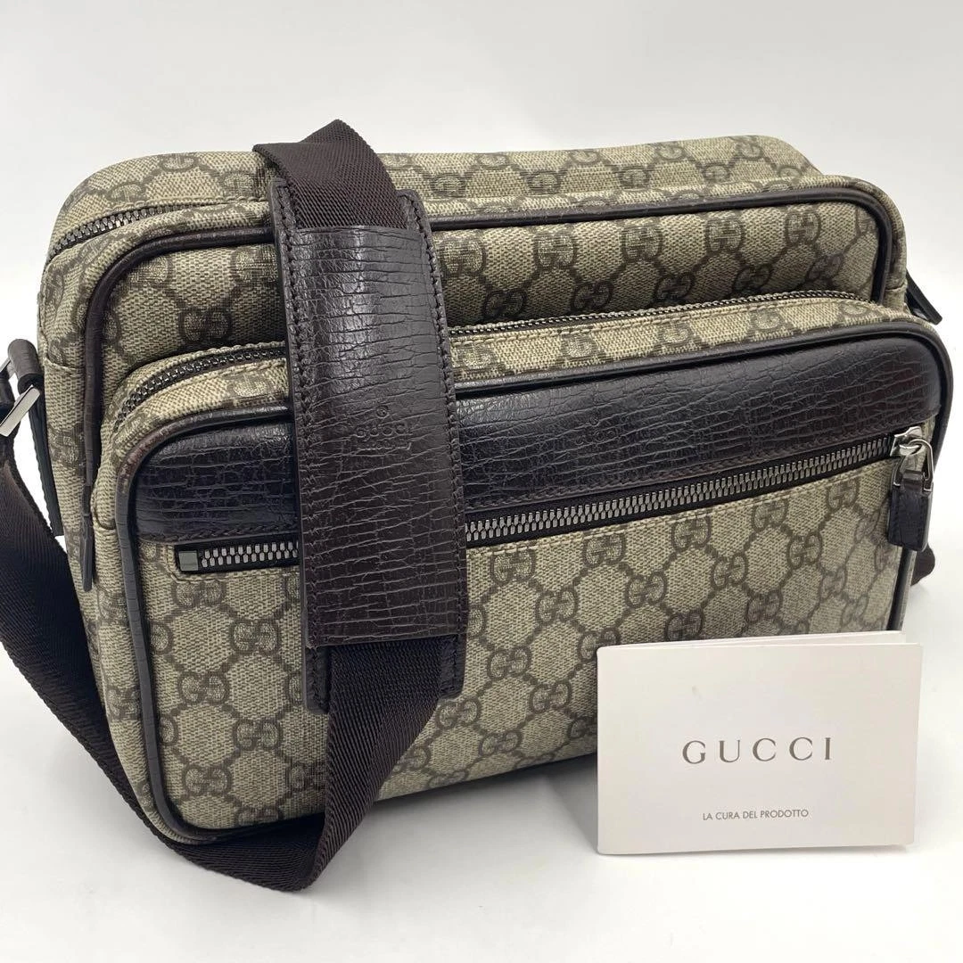 GUCCI Gucci Sac à Bandoulière Sac pour Appareil Photo Diagonale Suspendu GG Supreme Homme s Cadeau Pré