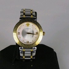 Versace Swiss Made Women's Wristwatch Two-Tone Stainless Steel Sapphire Crystal