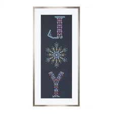 Melrose Holiday Jewel "Joy" Print Under Glass 23.5"H