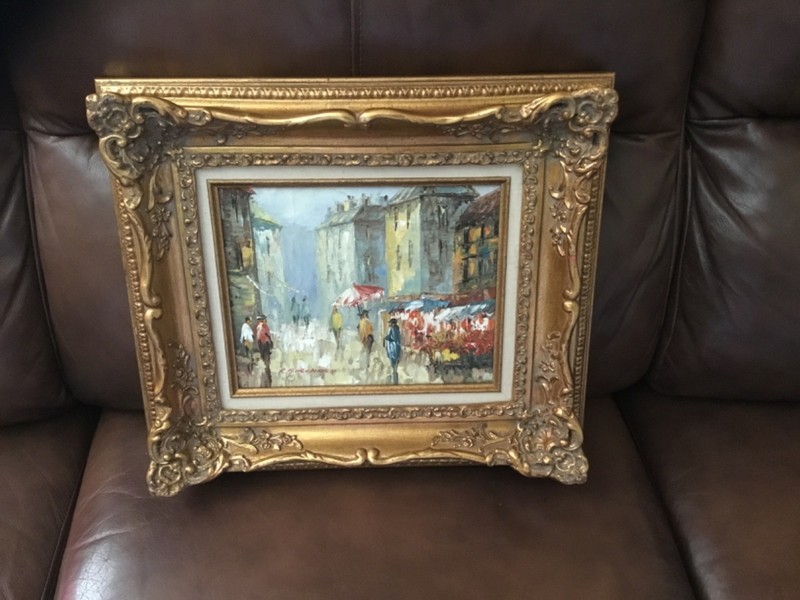 Vintage  Oil Painting On Canvas Signed Painting R.BIRCHARD Impressionism Rare