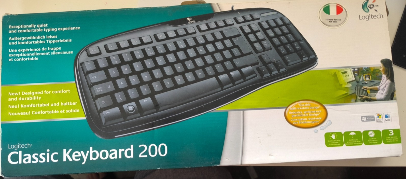 Tastiera Logitech Classic Keyboard 200 USB ITA QWERTY con Box