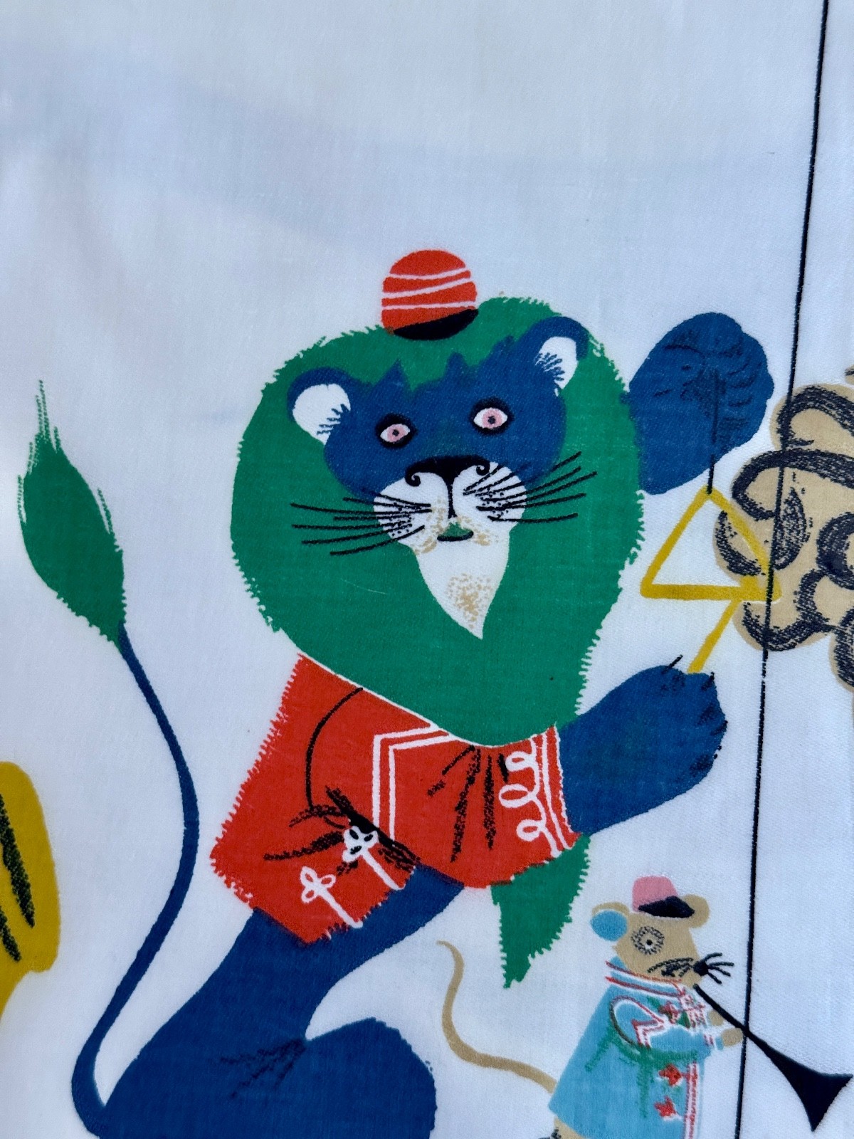 1950’s Musicians of the JUNGLE Novelty Mid Century Barkcloth  Era Vintage Fabric