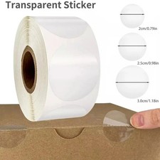 Crystal Clear Round Stickers 500PCS Transparent Packaging Seal Labels