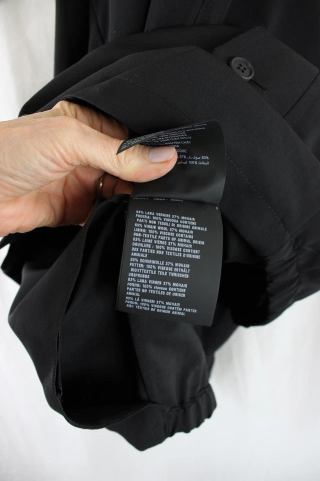 Chaqueta de manga larga Prada para hombre negra mezcla de lana cremallera completa talla US 38 Foto 4 de 4