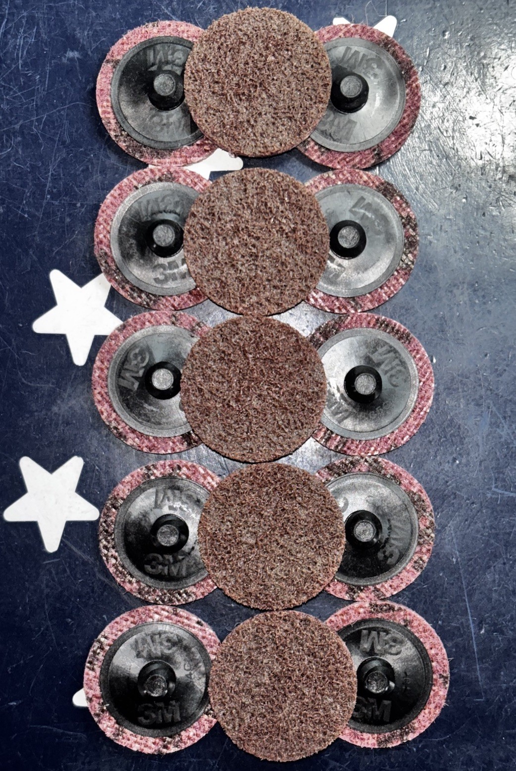 3M 1-1/2” Scotch-Brite ROLOC Grade A Medium  54109  AL Disc TR    15 Wheels