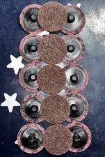 3M 1-1/2” Scotch-Brite ROLOC Grade A Medium  54109  AL Disc TR    15 Wheels