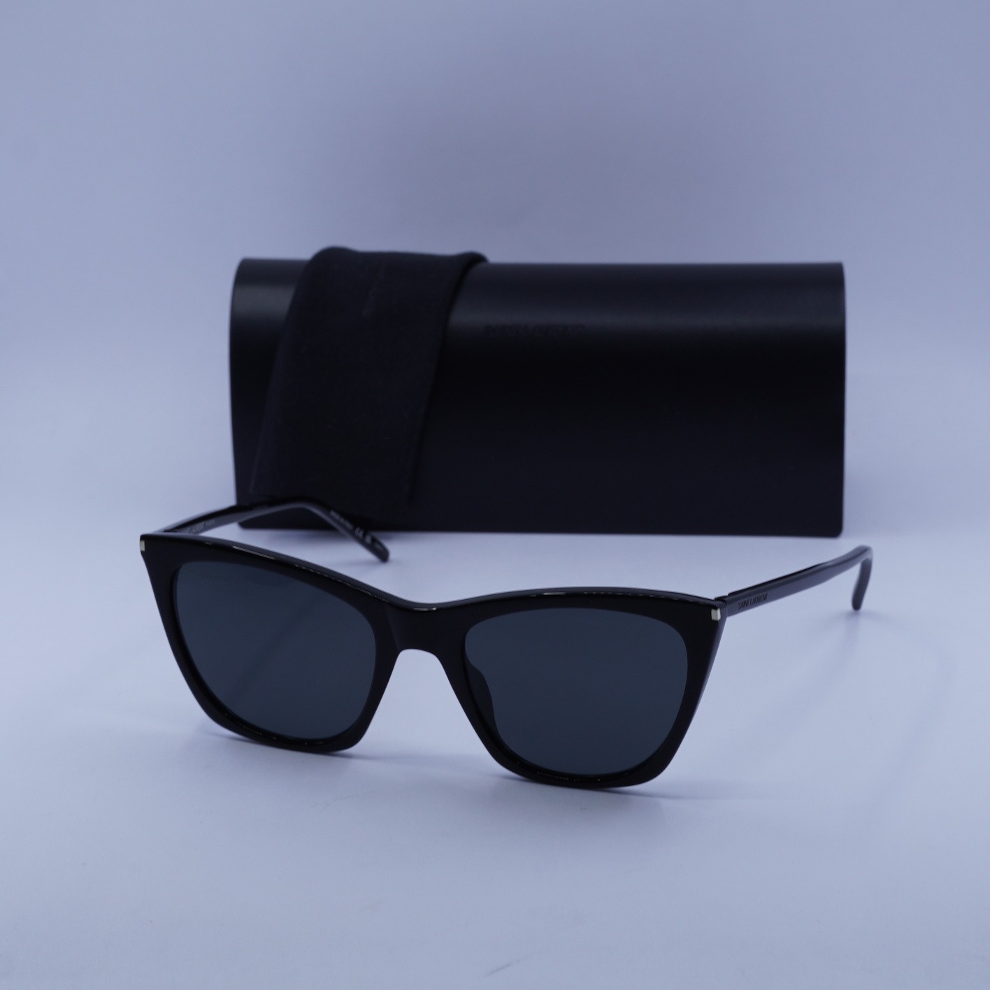 Nuovi occhiali da sole Saint Laurent SL 214 KATE THIN 001 nero lucido grigio 55 20 145