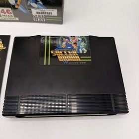 Original NEO GEO AES Soccer Brawl Video Game 1992 With Case Dog Tag WORKS USA