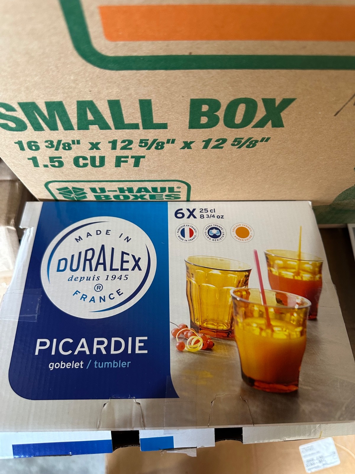 6x Bicchiere Duralex Picardie Vermeil 25Cl Vetro Temperato