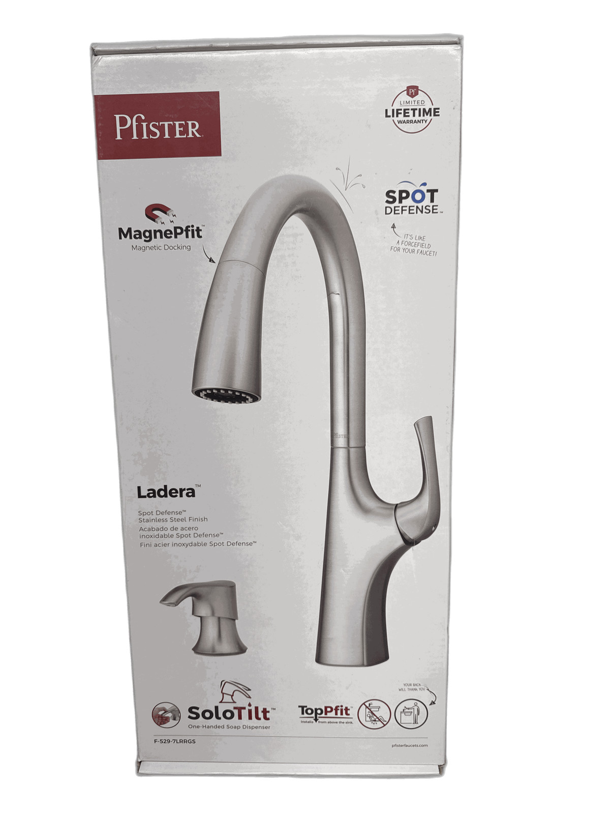 Pfister Ladera Pull-Down Kitchen Faucet Spot Defense Stainless w/ Dispenser