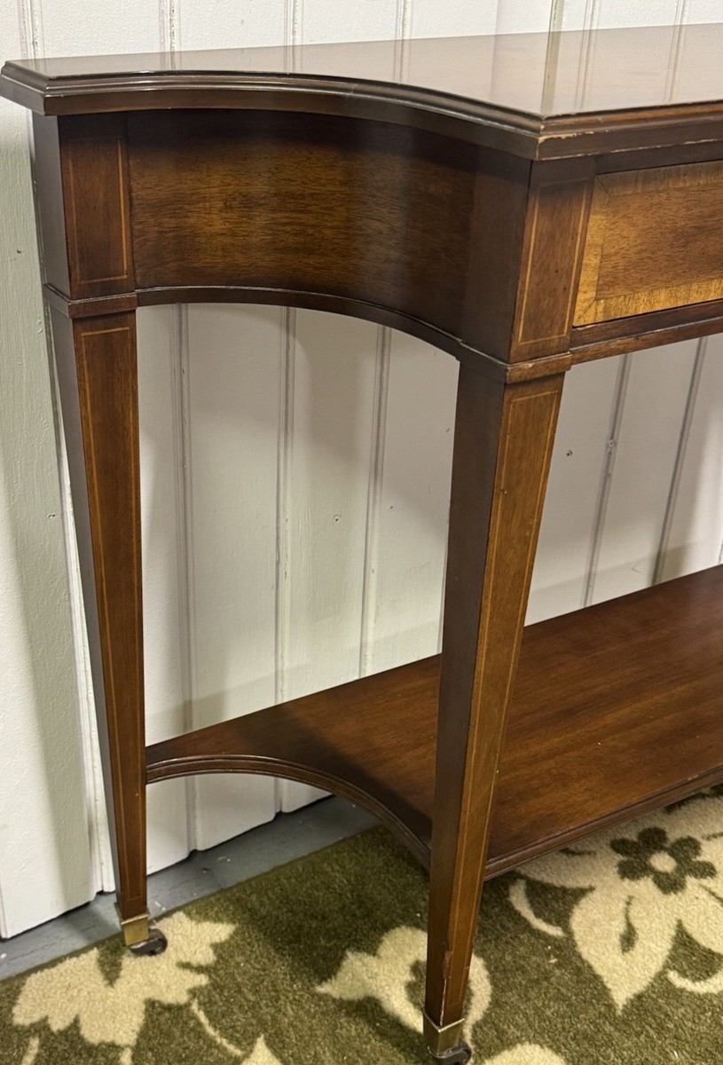 Antique Columbia Manufacturing Inc Inlaid Console Table | eBay