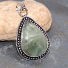 925 Silver Plated Trending Aquamarine Pendant Jewelry Size 2" AU G505