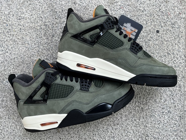 Hot UNDEFEATED X Jordan 4 Men's Black green Basketball shoe