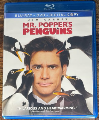Mr. Poppers Penguins Blu-ray DVD 3-Disc Set Jim Carrey F7674