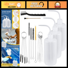 24-Piece Spray Gun Cleaning Kit - 3 Bottles  21 Brushes for Paint Guns